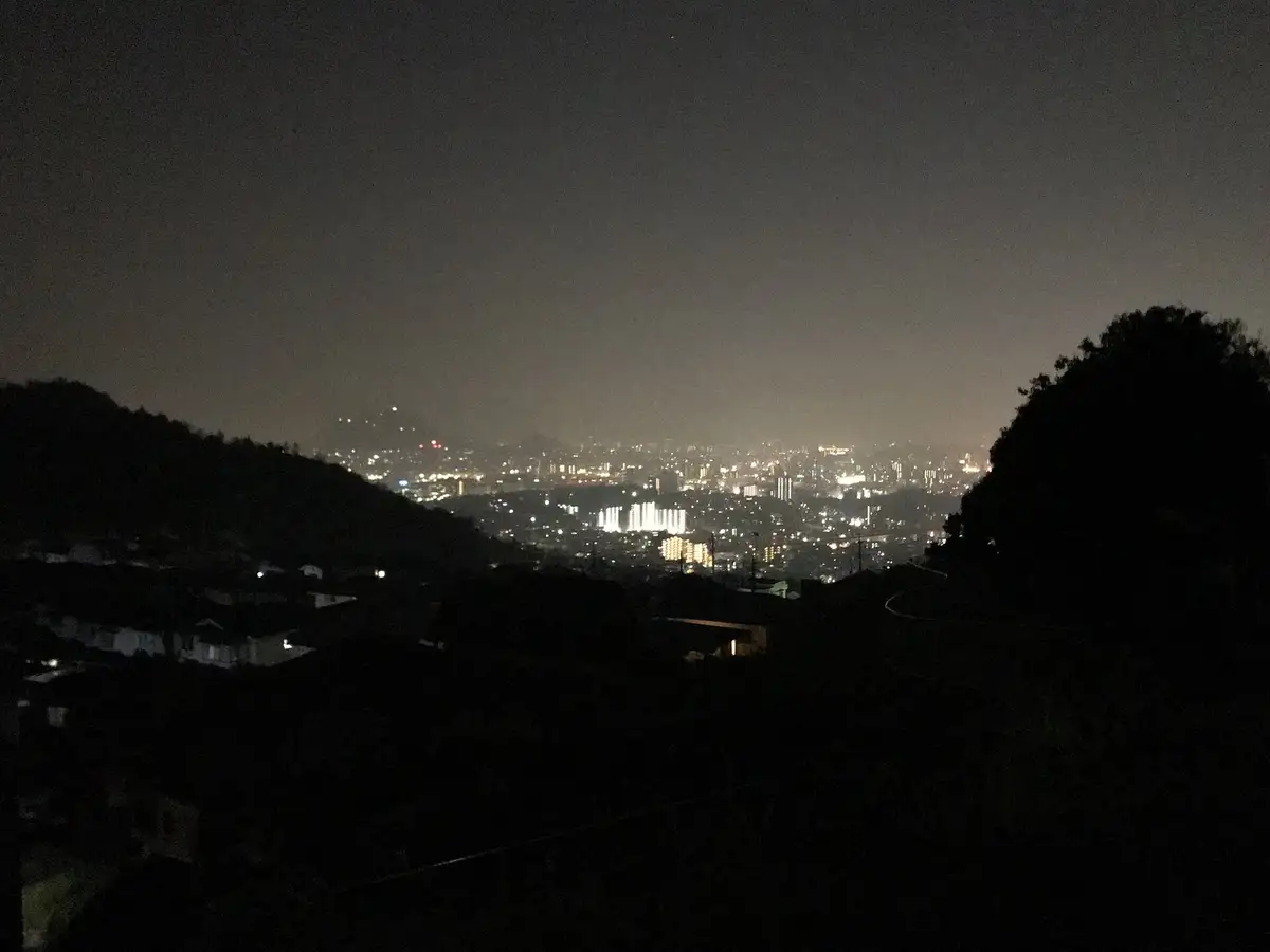 Night view of Hiroshima City from Fuchu Town
