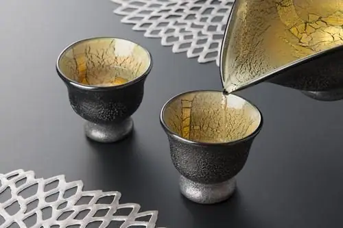 Glass Kuro Satsuma Sakurajima Ash Sake Vessels