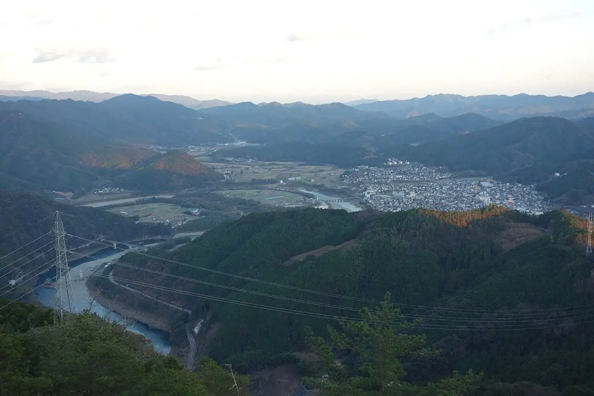 Niyodo River and Ochi from Mt. Yokokura observation deck