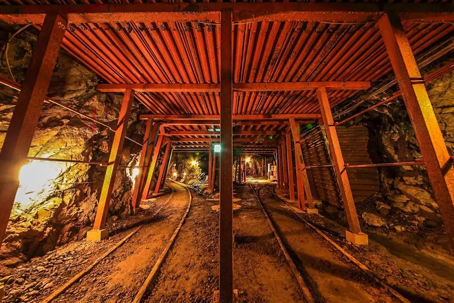 Historic Akenobe Mine workings in the mountains of Yabu