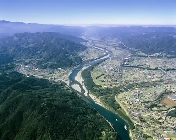 Yoshino and Anabuki rivers in Mima